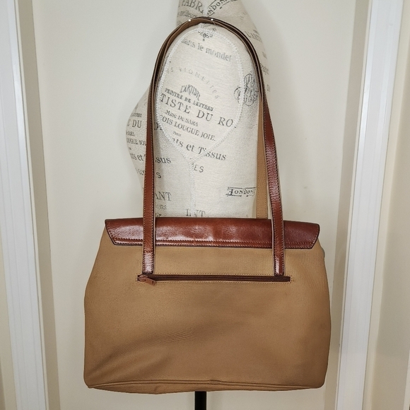 Henry Saxel leather canvas messenger bag - Picture 2 of 13